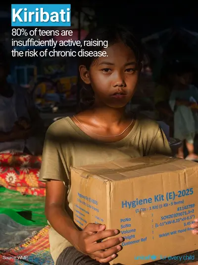 Adolescent physical activity tile for Kiribati, Photo · English