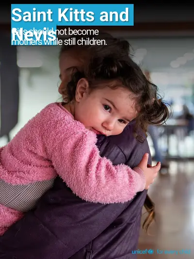 Adolescent motherhood tile for Saint Kitts and Nevis, Photo · English