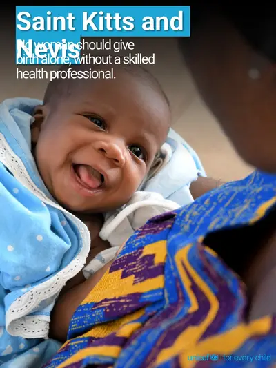 Skilled birth attendance tile for Saint Kitts and Nevis, Photo · English