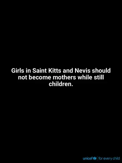 Adolescent motherhood tile for Saint Kitts and Nevis, Text only · English
