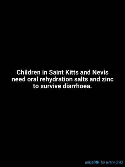 Oral rehydration salts tile for Saint Kitts and Nevis, Text only · English
