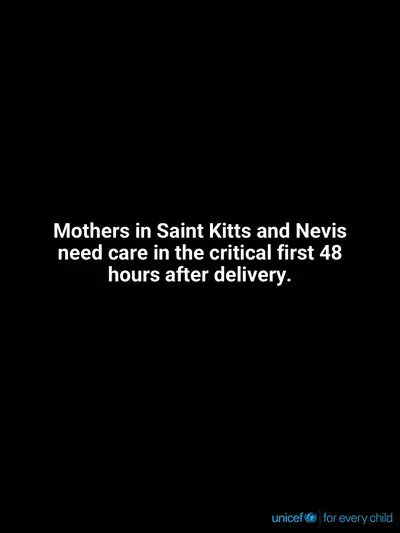 Postnatal care tile for Saint Kitts and Nevis, Text only · English