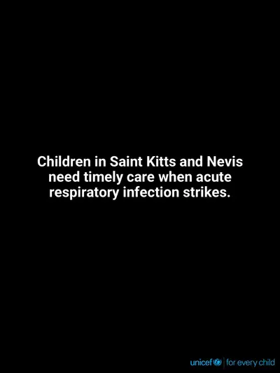 Childhood pneumonia tile for Saint Kitts and Nevis, Text only · English