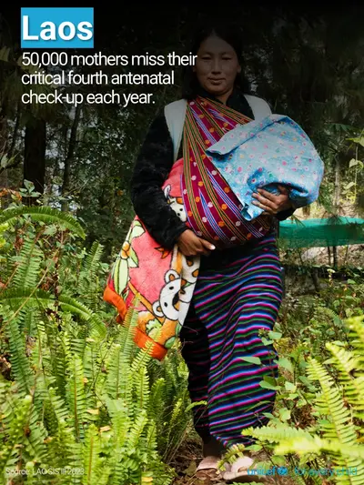 Antenatal care tile for Lao People's Democratic Republic, Photo · English