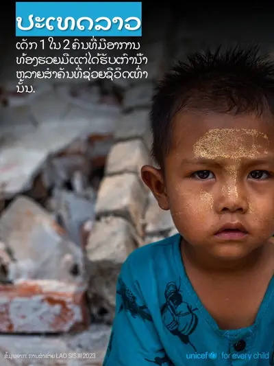 Oral rehydration salts tile for Lao People's Democratic Republic, Photo · Lao