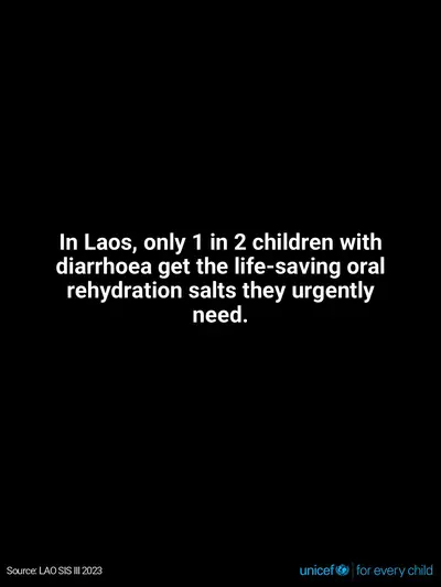 Oral rehydration salts tile for Lao People's Democratic Republic, Text only · English