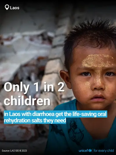 Oral rehydration salts tile for Lao People's Democratic Republic, Bold number · English