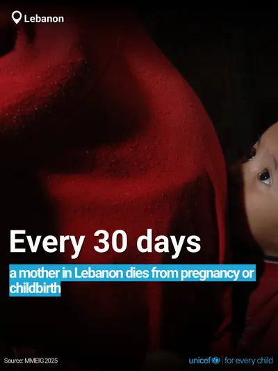 Maternal mortality tile for Lebanon, Bold number · English