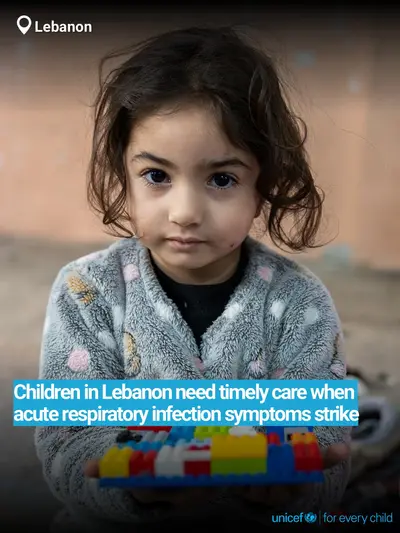 Childhood pneumonia tile for Lebanon, Bold number · English