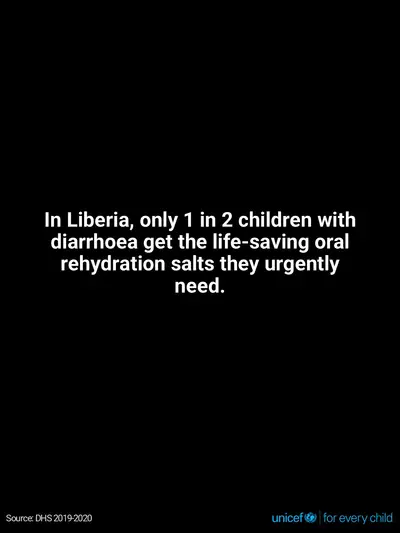 Oral rehydration salts tile for Liberia, Text only · English