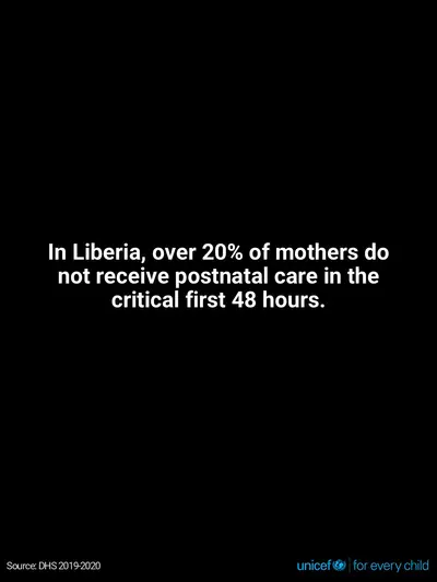 Postnatal care tile for Liberia, Text only · English