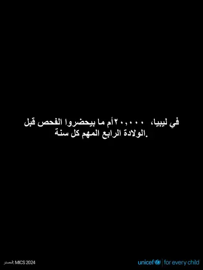 Antenatal care tile for Libya, Text only · Arabic