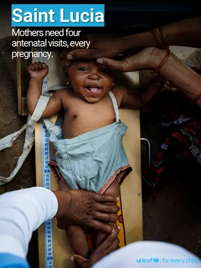 Antenatal care tile for Saint Lucia, Photo · English