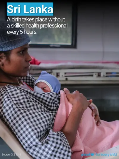 Skilled birth attendance tile for Sri Lanka, Photo · English