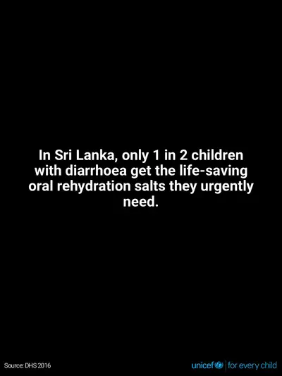 Oral rehydration salts tile for Sri Lanka, Text only · English