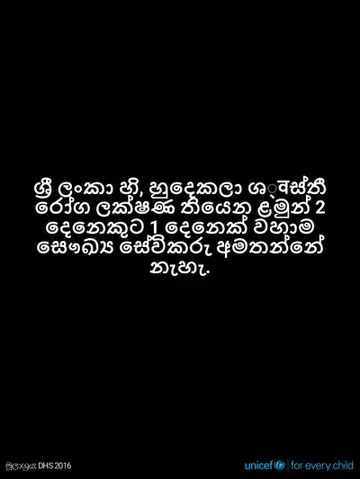 Childhood pneumonia tile for Sri Lanka, Text only · Sinhala