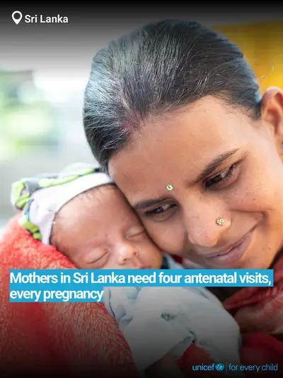 Antenatal care tile for Sri Lanka, Bold number · English