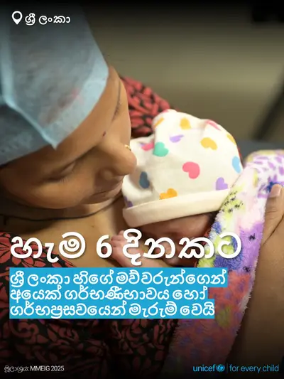 Maternal mortality tile for Sri Lanka, Bold number · Sinhala