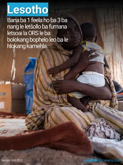 Oral rehydration salts tile for Lesotho, Photo · Sesotho