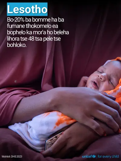 Postnatal care tile for Lesotho, Photo · Sesotho