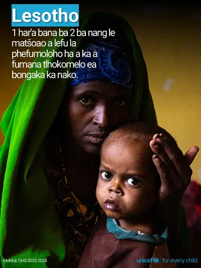 Childhood pneumonia tile for Lesotho, Photo · Sesotho