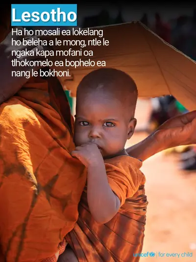 Skilled birth attendance tile for Lesotho, Photo · Sesotho