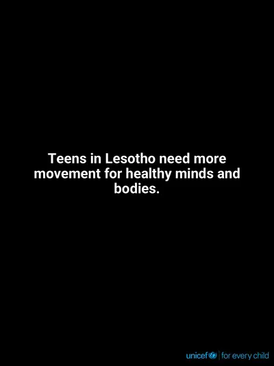 Adolescent physical activity tile for Lesotho, Text only · English