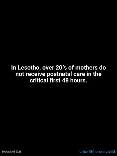 Postnatal care tile for Lesotho, Text only · English