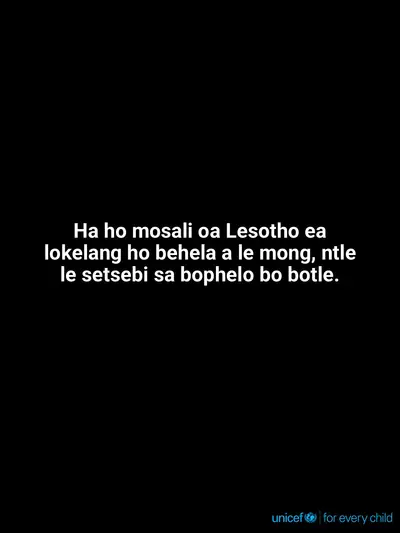 Skilled birth attendance tile for Lesotho, Text only · Sesotho