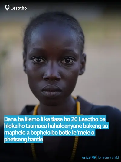 Adolescent physical activity tile for Lesotho, Bold number · Sesotho