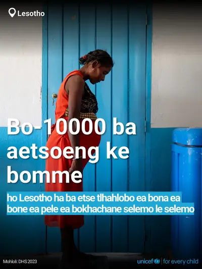 Antenatal care tile for Lesotho, Bold number · Sesotho