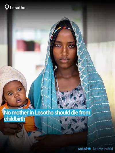 Maternal mortality tile for Lesotho, Bold number · English