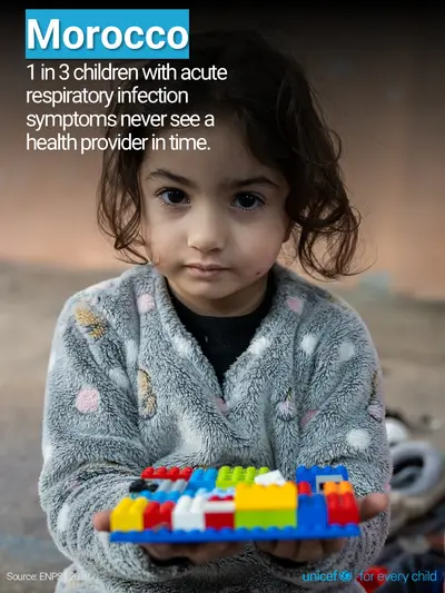 Childhood pneumonia tile for Morocco, Photo · English