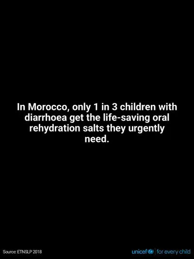 Oral rehydration salts tile for Morocco, Text only · English