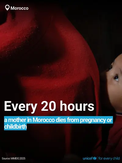 Maternal mortality tile for Morocco, Bold number · English