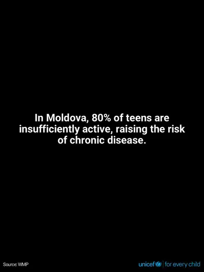 Adolescent physical activity tile for Republic of Moldova, Text only · English