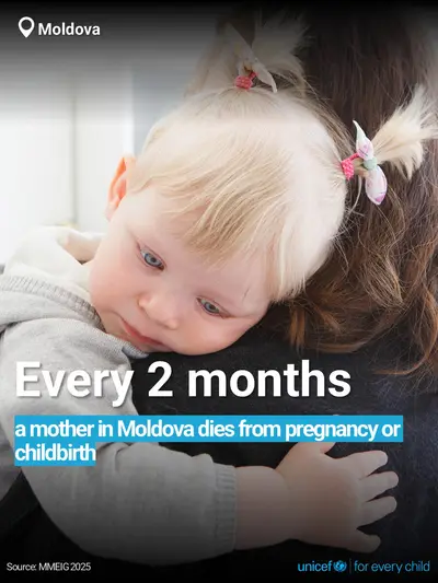 Maternal mortality tile for Republic of Moldova, Bold number · English