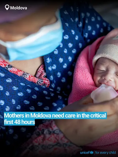 Postnatal care tile for Republic of Moldova, Bold number · English