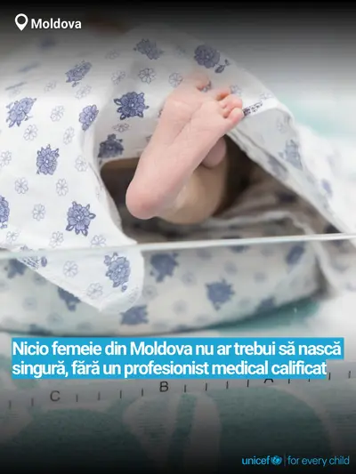Skilled birth attendance tile for Republic of Moldova, Bold number · Romanian