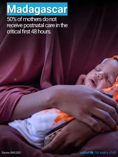 Postnatal care tile for Madagascar, Photo · English