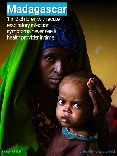 Childhood pneumonia tile for Madagascar, Photo · English
