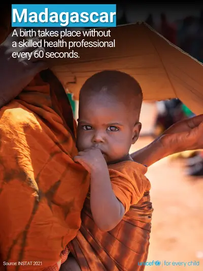 Skilled birth attendance tile for Madagascar, Photo · English
