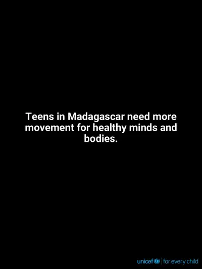 Adolescent physical activity tile for Madagascar, Text only · English