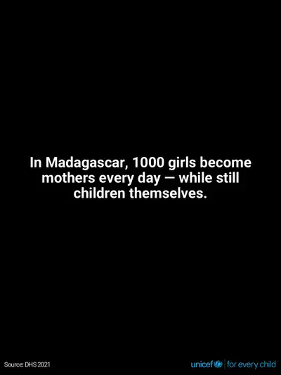 Adolescent motherhood tile for Madagascar, Text only · English