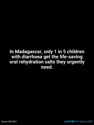 Oral rehydration salts tile for Madagascar, Text only · English