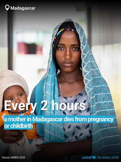 Maternal mortality tile for Madagascar, Bold number · English