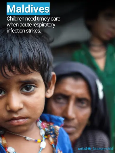 Childhood pneumonia tile for Maldives, Photo · English