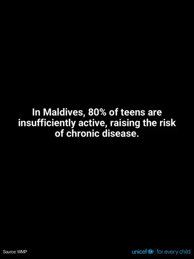 Adolescent physical activity tile for Maldives, Text only · English