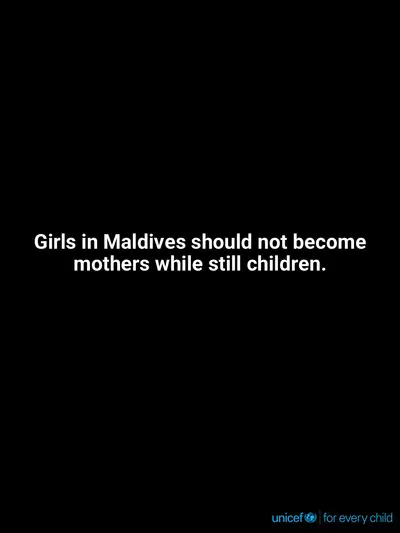 Adolescent motherhood tile for Maldives, Text only · English