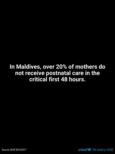 Postnatal care tile for Maldives, Text only · English